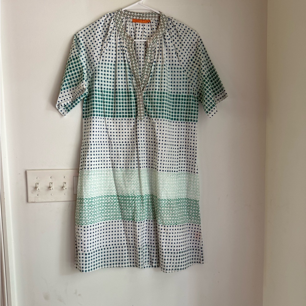 Oliphant Green and White Patterned Dress